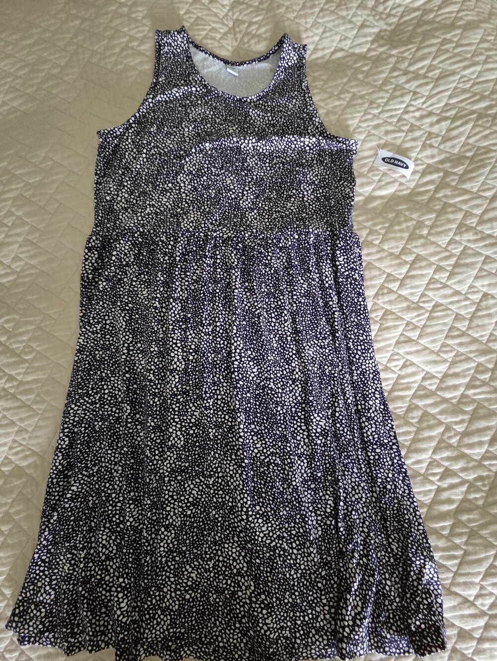 Old Navy Black and White Polka Dot Sleeveless Dress